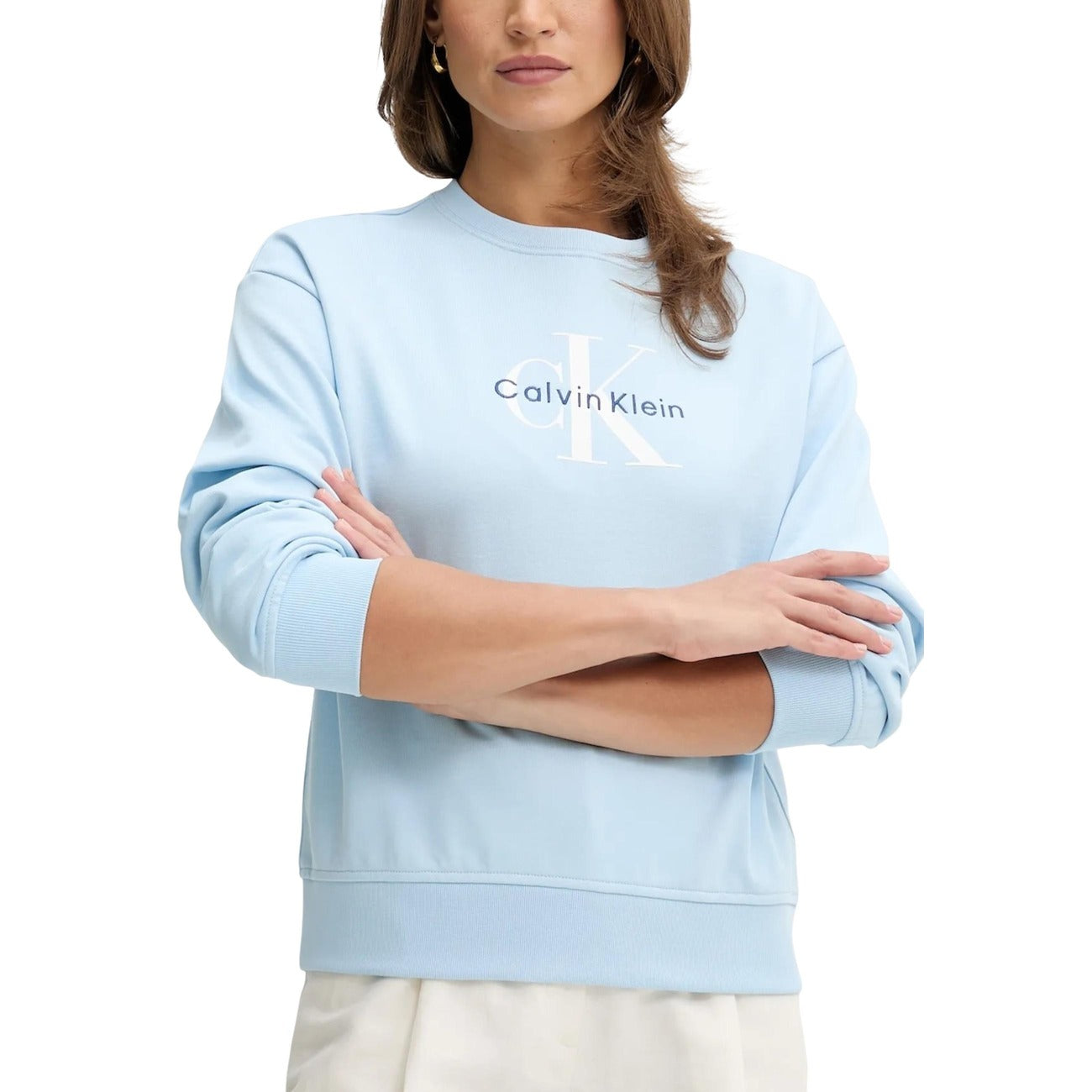 Calvin Klein Jeans Women's Light Blue Sweatshirt LV047B234G - Cotton 97%