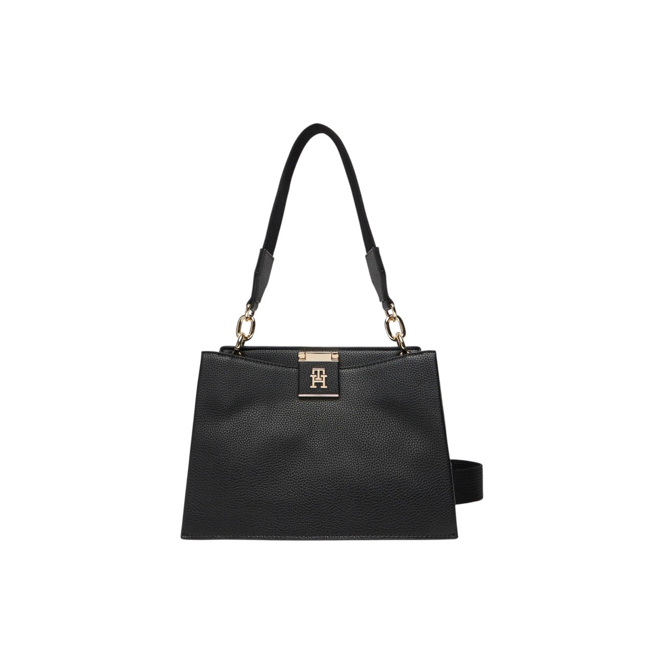 Tommy Hilfiger Borsa Donna Nera a Mano e Tracolla - Borsa Poliuretano 23x16x11cm