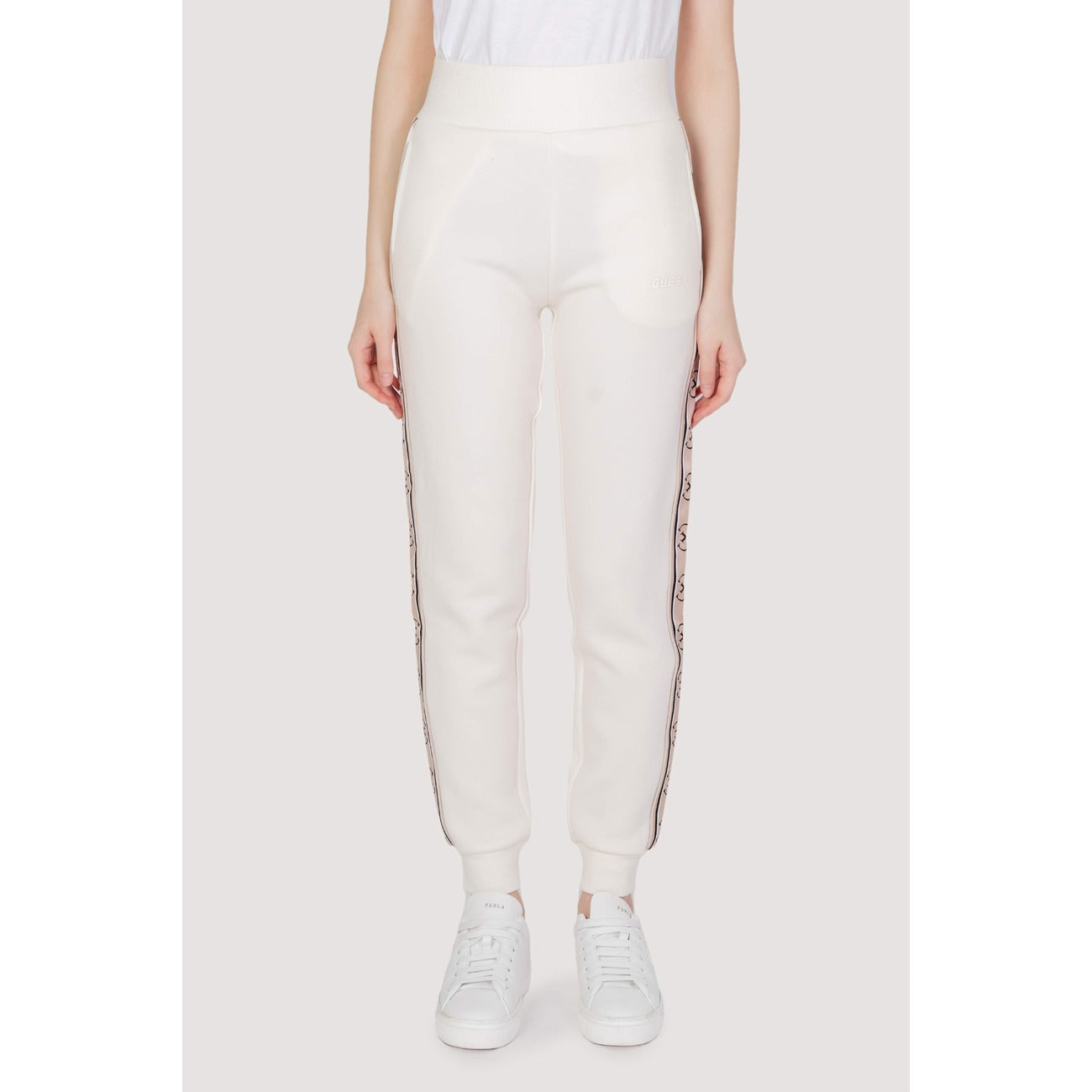 Pantaloni Sportivi Donna Guess Active Bianchi 100% Cotone - Stile Casual