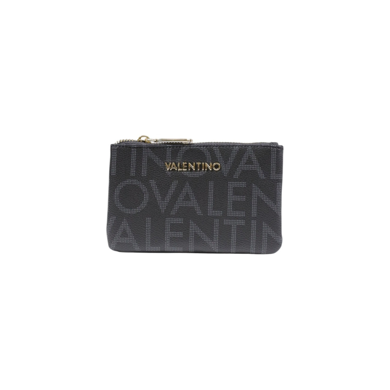 Valentino Bags Portafoglio Donna Nero con Stampa Cerniera Tasche Interne - Portafoglio Poliuretano 15x9.5x1cm