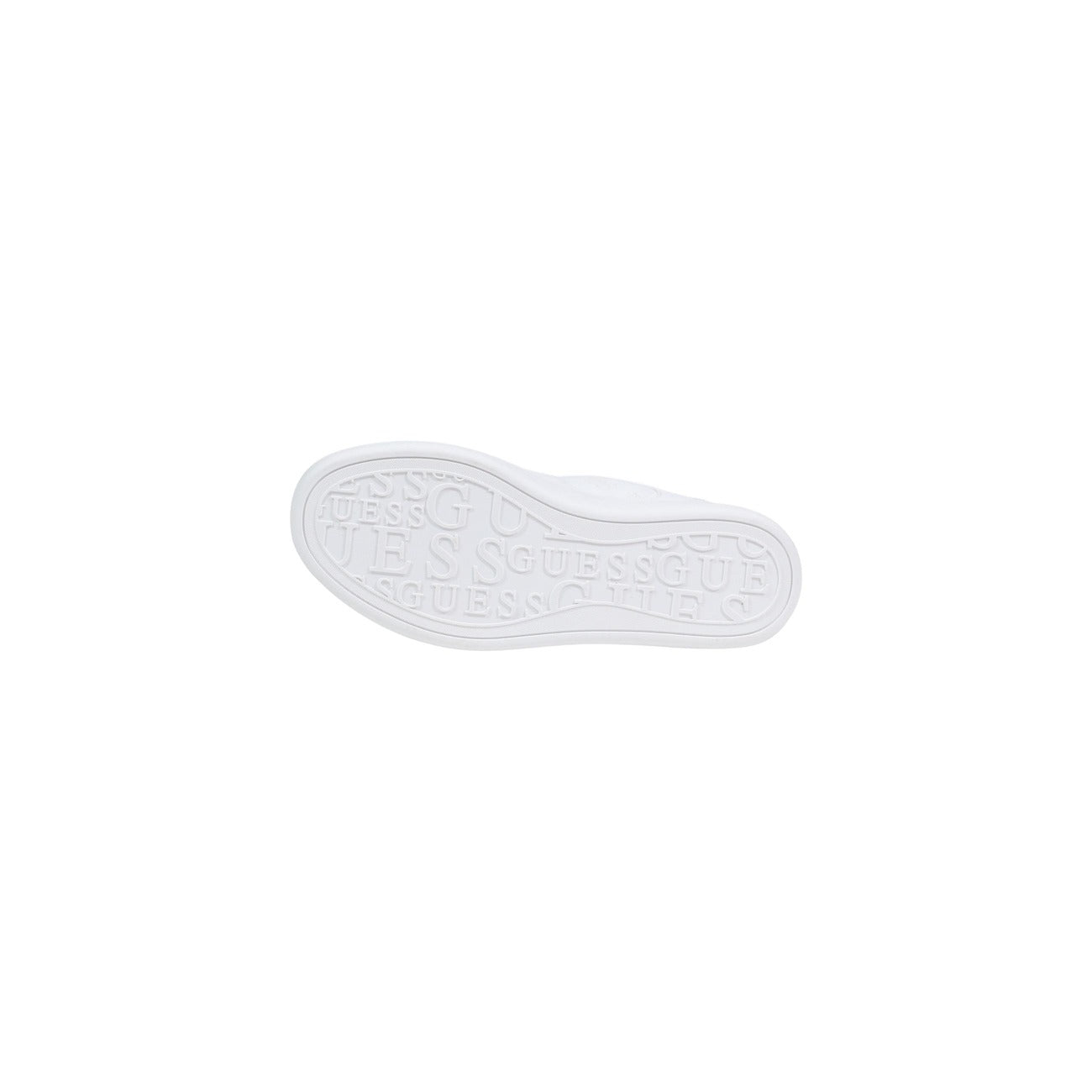 Sneakers Guess SWOLE3; 100% Poliuretano. Logo ricamato, dettagli traforati, suola piatta. Sneakers donna eleganti, leggere e facili da abbinare per la PE26. Colore bianco vista Suola