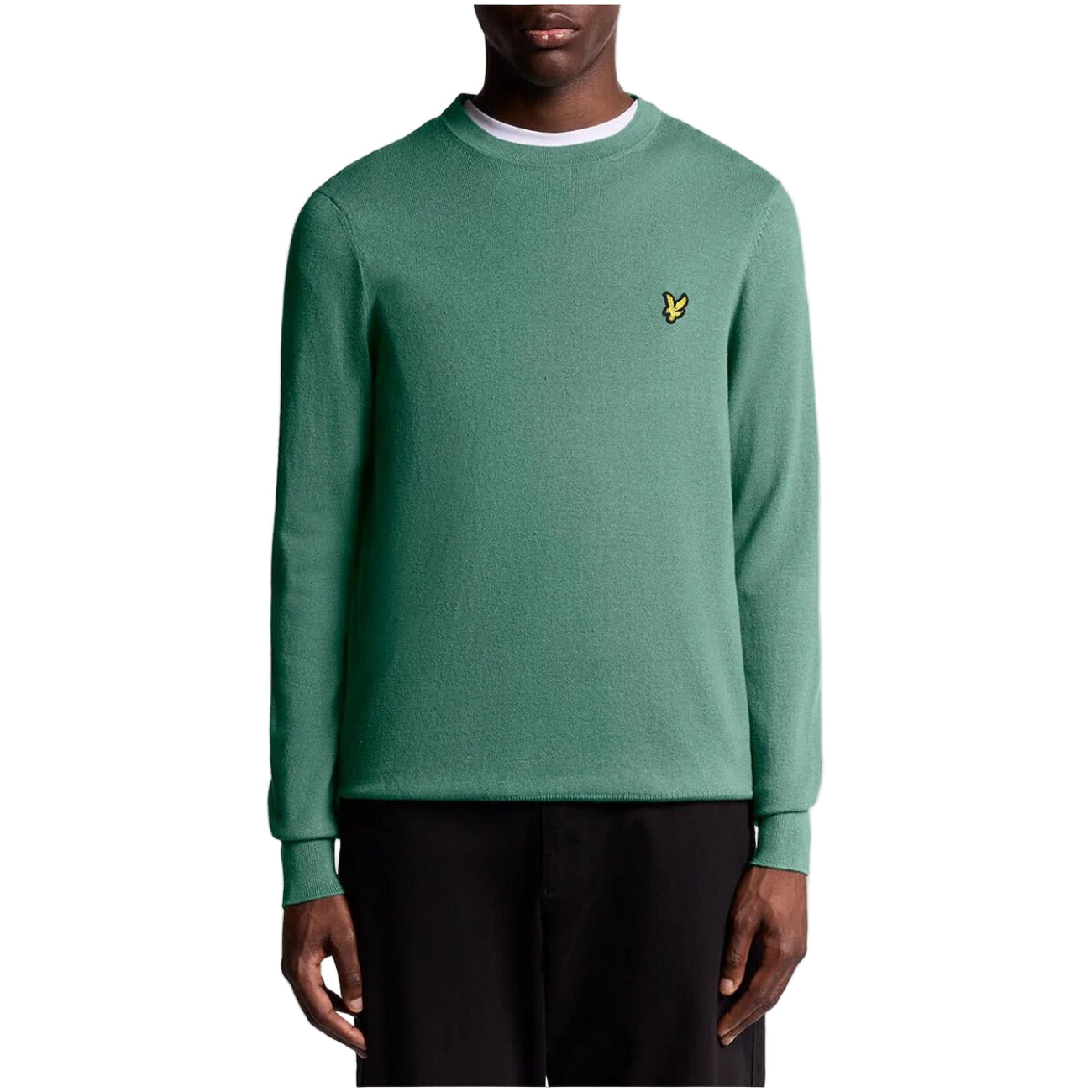 Lyle & Scott Maglia Uomo Blu Scollo Tondo Manica Lunga Cotone Lana Merino Autunno Inverno KN2110VC