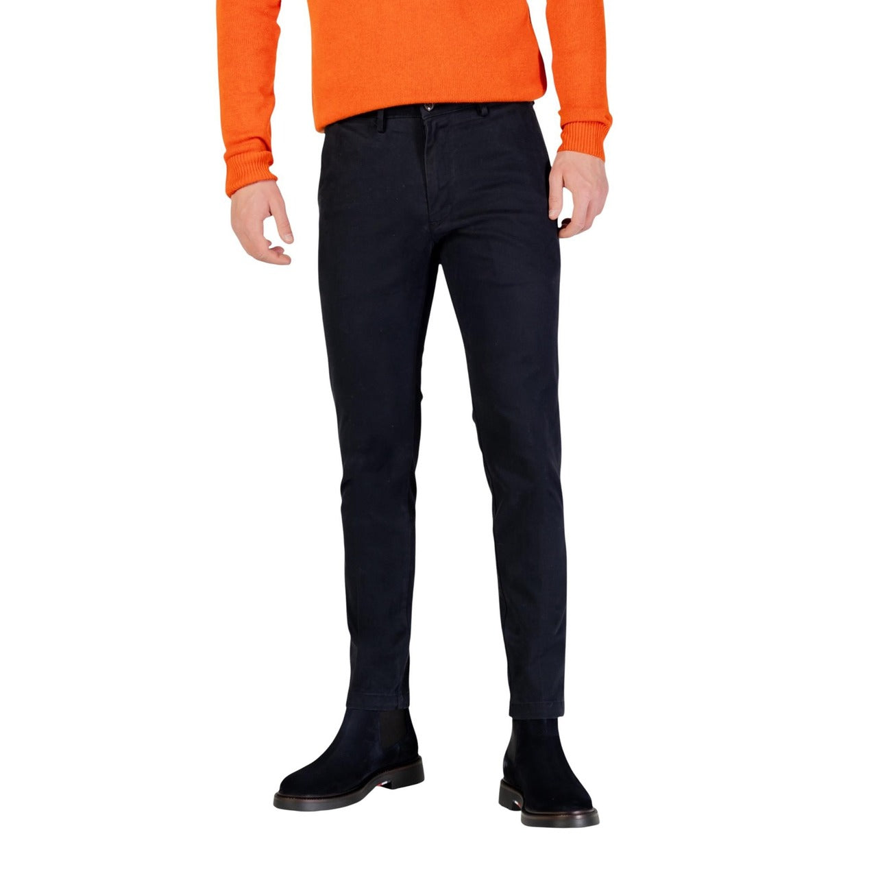 Borghese Pantaloni Uomo Nero in 97% Cotone 3% Elastan con Zip e Bottone Tasche Autunno/Inverno 5WPA01 07CO126M