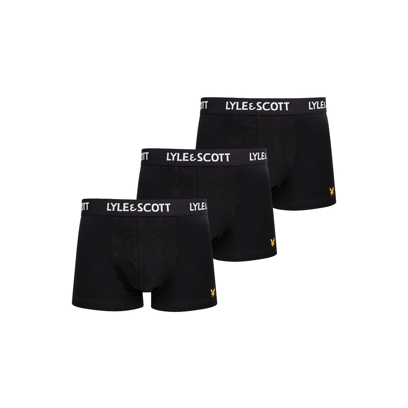 Lyle & Scott Boxer Uomo Nero Fantasia Stampa Cotone 95% Elastan 5% Tutte le Stagioni UWTC001