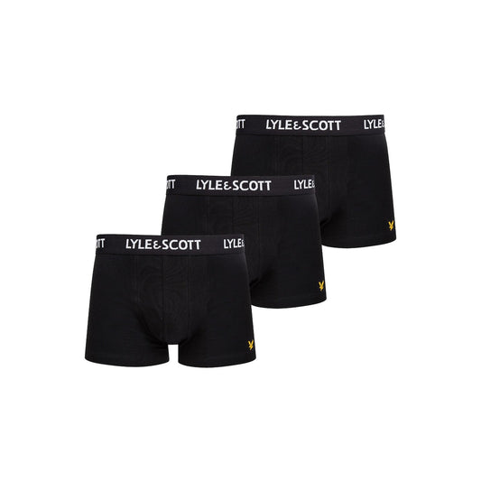 Lyle & Scott Boxer Uomo Nero Fantasia Stampa Cotone 95% Elastan 5% Tutte le Stagioni UWTC001