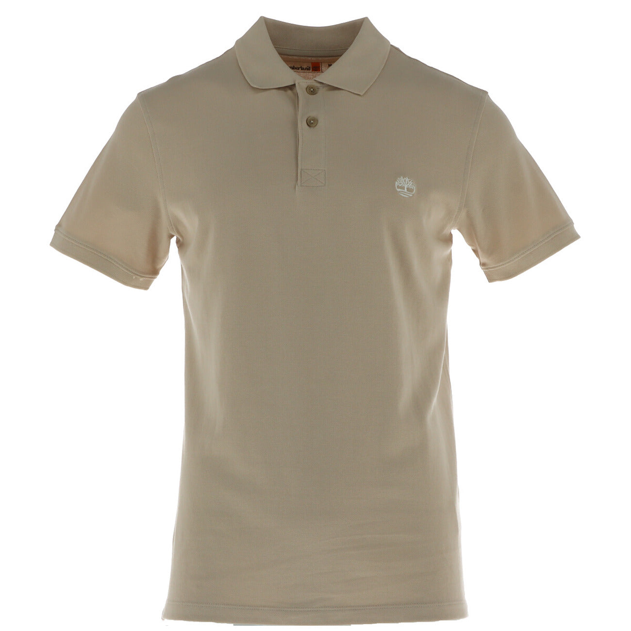 Polo uomo Timberland modello Millers River beige in piqué di cotone 97% a maniche corte con colletto classico