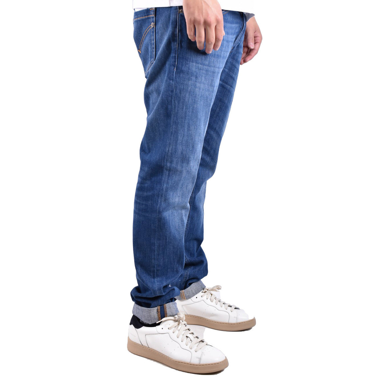 Dondup Jeans RITCHIE SKINNY IN DENIM STRETCH RESPONSABILE Uomo Vista laterale 