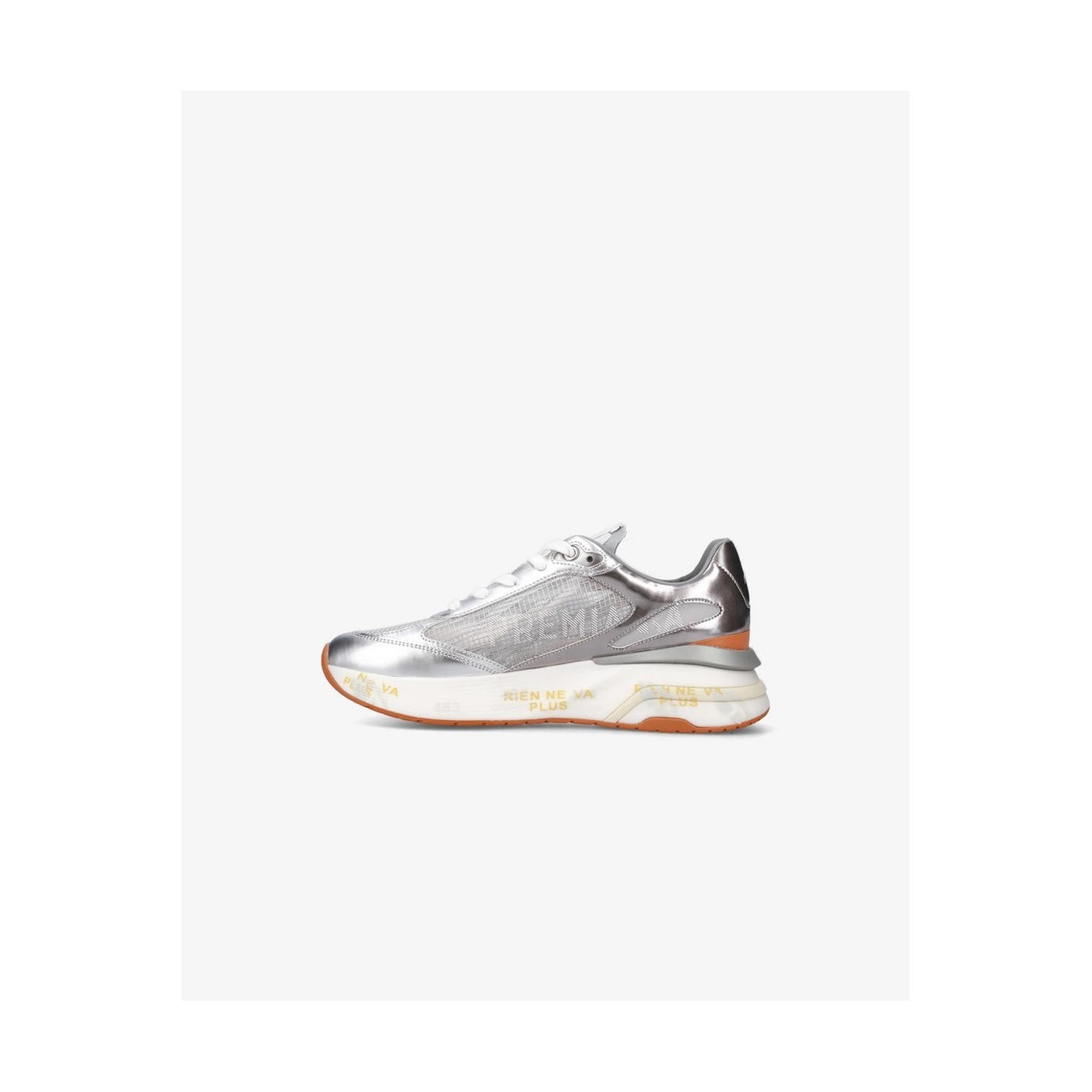 Premiata Sneakers Donna Argento con Lacci - Sneakers Pelle Poliuretano Basse Sportive