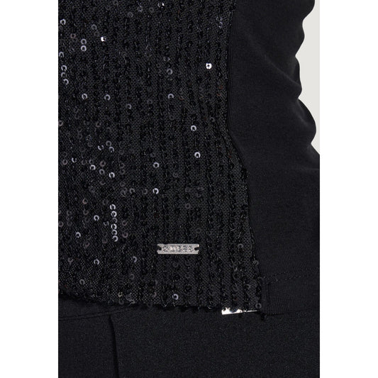 Canotta Guess con Paillettes; Nero. 100% Cotone, design senza maniche, stile da cerimonia contemporaneo. Luminosa, traspirante e versatile per tutte le stagioni. Dettagli 