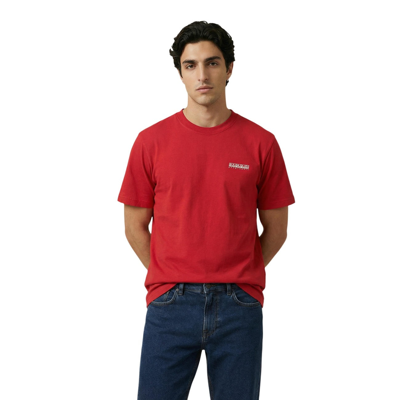 Napapijri T-Shirt Uomo Nera Manica Corta Scollo Tondo 100% Cotone Autunno/Inverno NP0A88TR