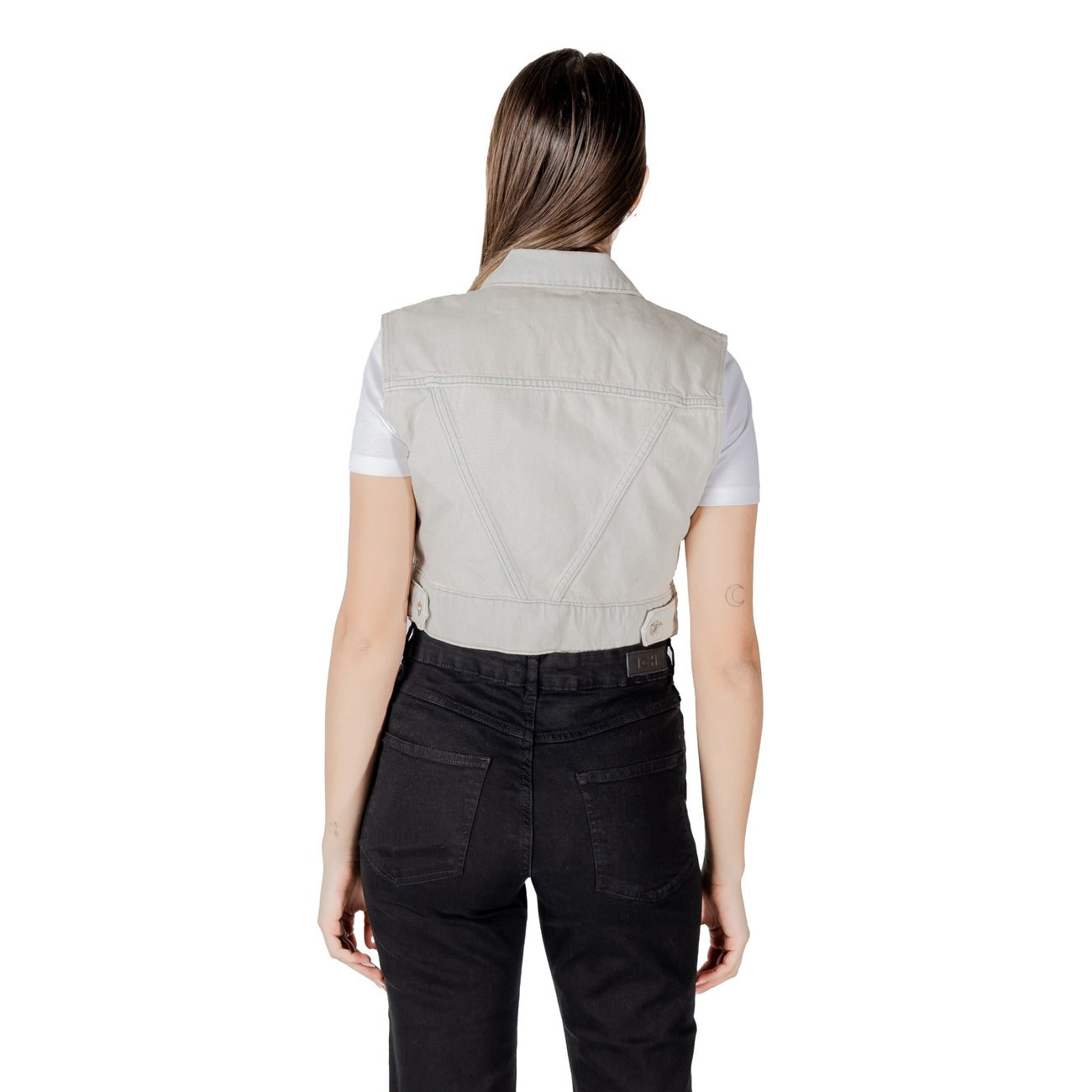 Only Gilet di Jeans Donna Smanicato Bottoni 80% Cotone 20% Cotone Organico Autunno/Inverno 15341352