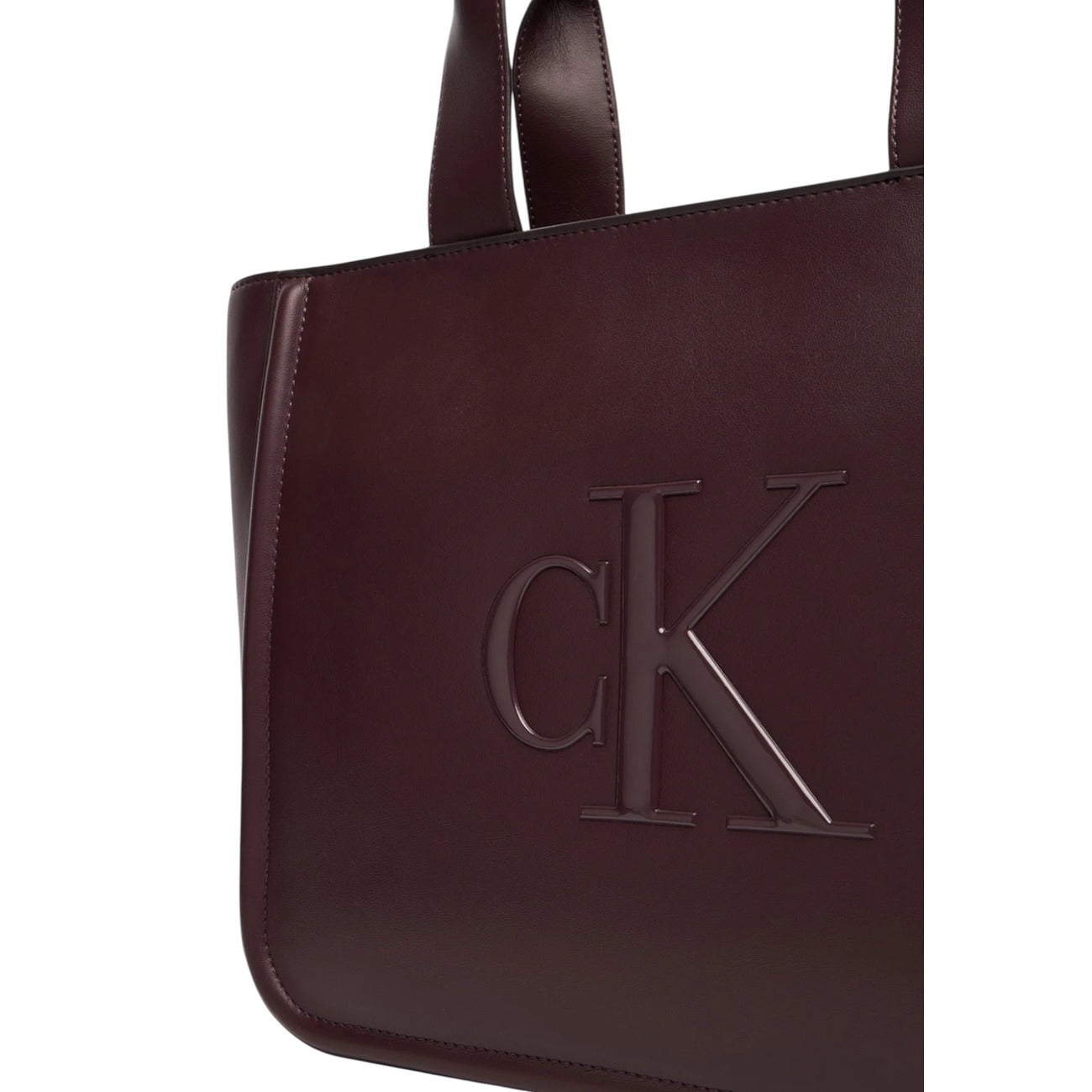 Calvin Klein Women's Bordeaux Handbag - Zippered Pocket Bag 35x28x15cm