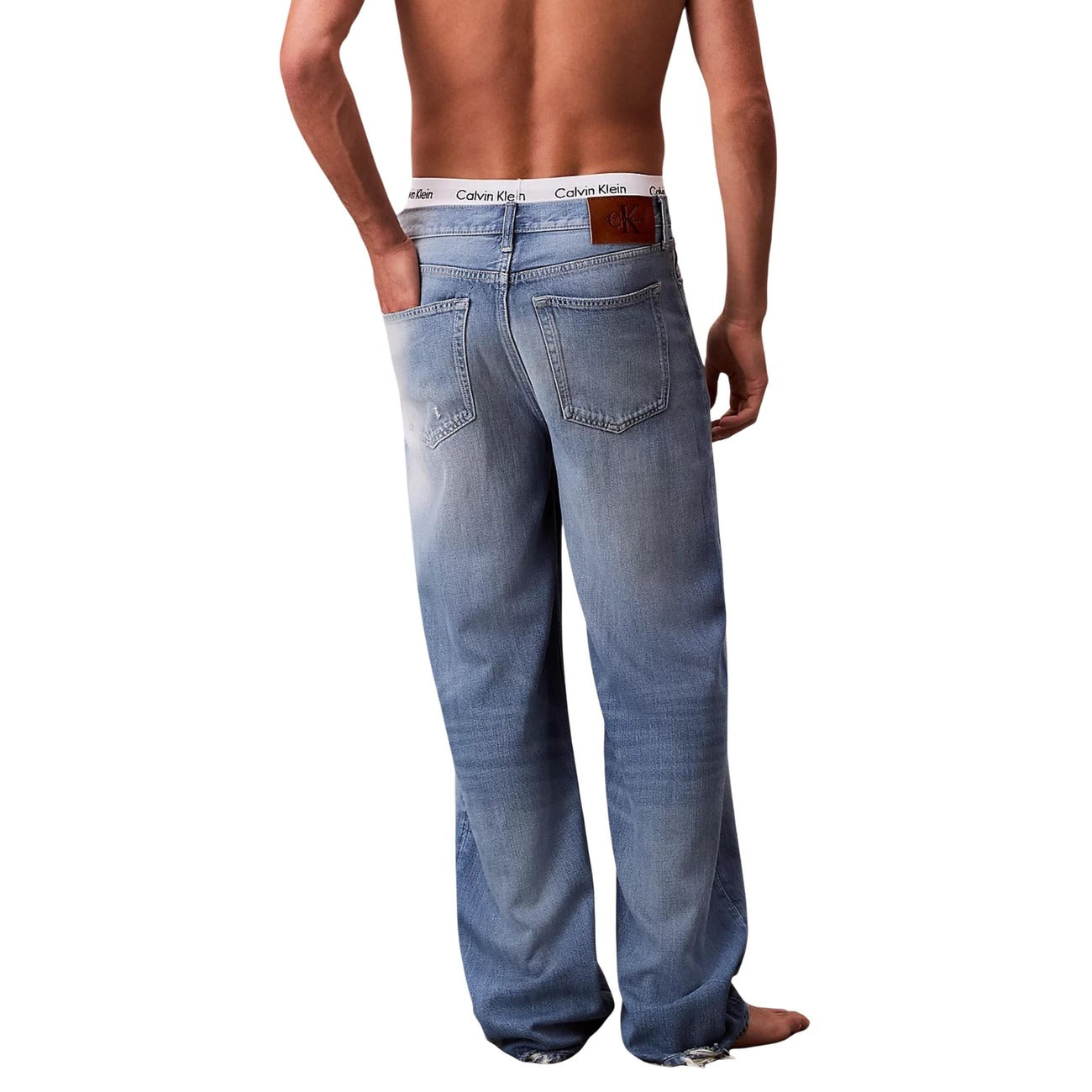 Calvin Klein Jeans Jeans Uomo Blu Zip Bottone Tasche Anteriori Posteriori Lyocell Viscosa Autunno Inverno LV04RC735G