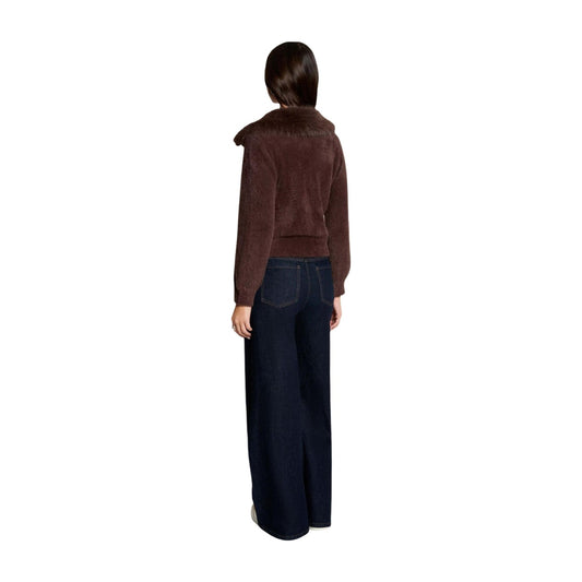 Maglia donna Morgan De Toi marrone – Cardigan mezza stagione con zip e colletto 262-MBOBBY.