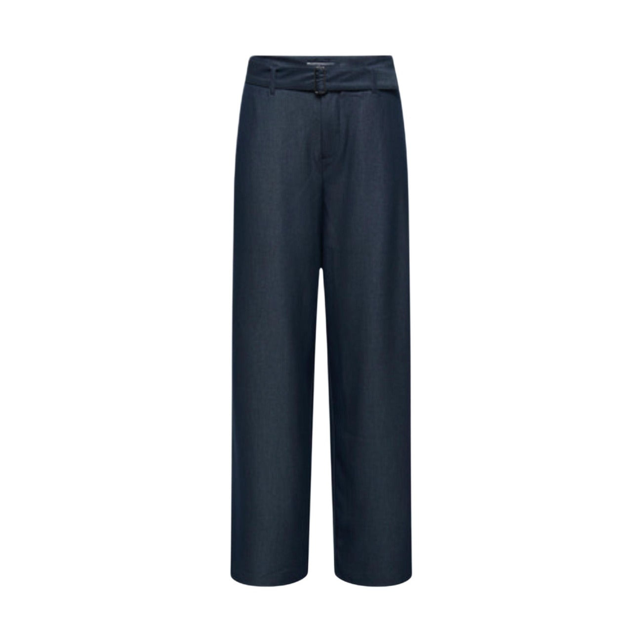 Pantaloni Only Onlsigne Life; 74% Poliestere Riciclato. Vita alta con cintura, gamba larga, tessuto stretch. Pantaloni donna eleganti, fluidi e sostenibili per la PE26. Vista stesa
