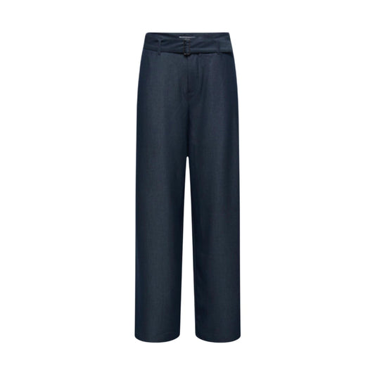 Pantaloni Only Onlsigne Life; 74% Poliestere Riciclato. Vita alta con cintura, gamba larga, tessuto stretch. Pantaloni donna eleganti, fluidi e sostenibili per la PE26. Vista stesa