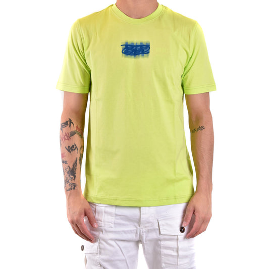 Diesel T-Shirt Uomo Gialla Stampa Manica Corta Scollo Tondo 100% Cotone Primavera/Estate V_31559