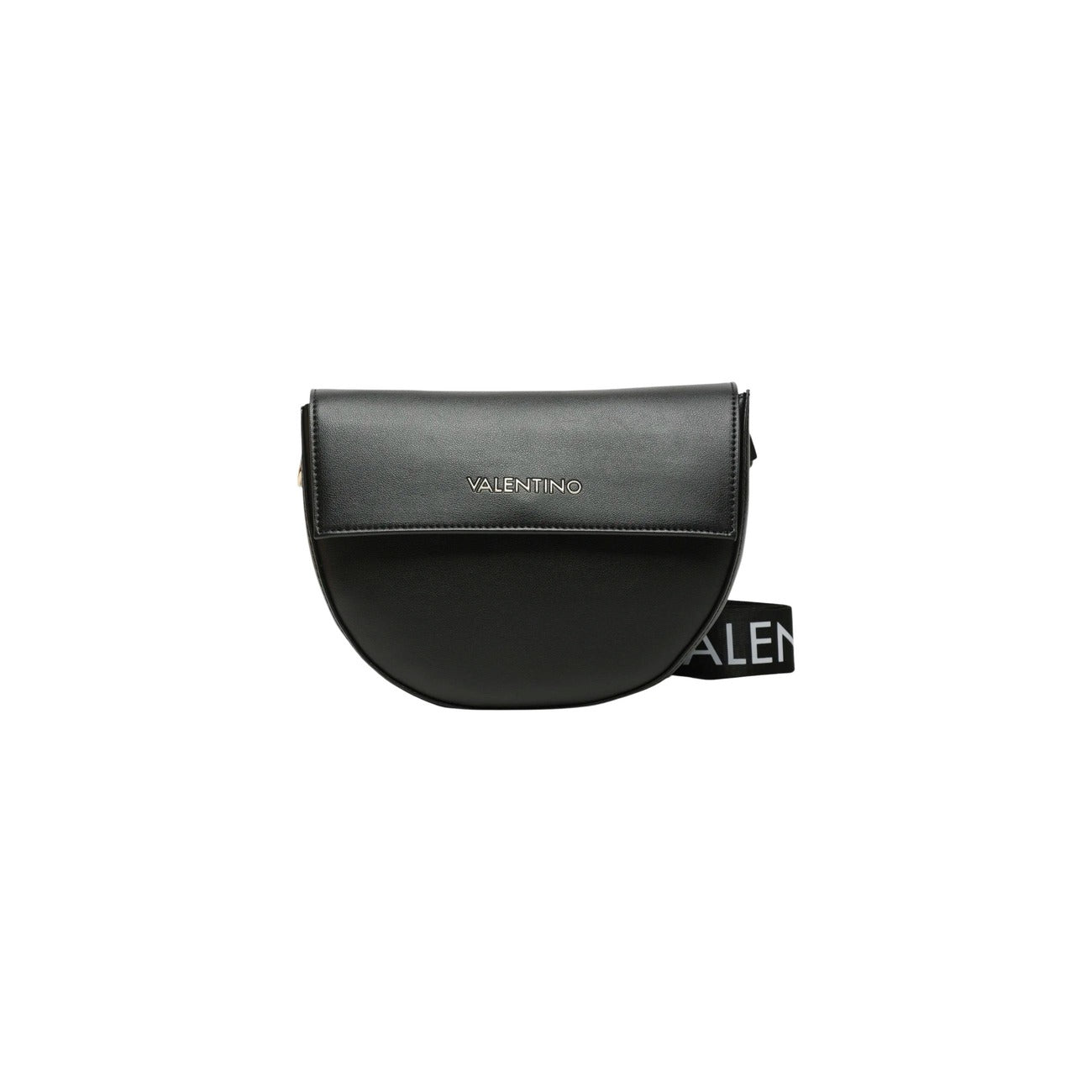 Borsa Tracolla Media nero Donna Valentino Bags Bigs; Misure 8x18x7 cm. Tessuto 100% poliuretano sagomato con patta e tracolla ampia con scritta logo estesa. Chiusura interna a zip, stile casual-chic 4 stagioni.