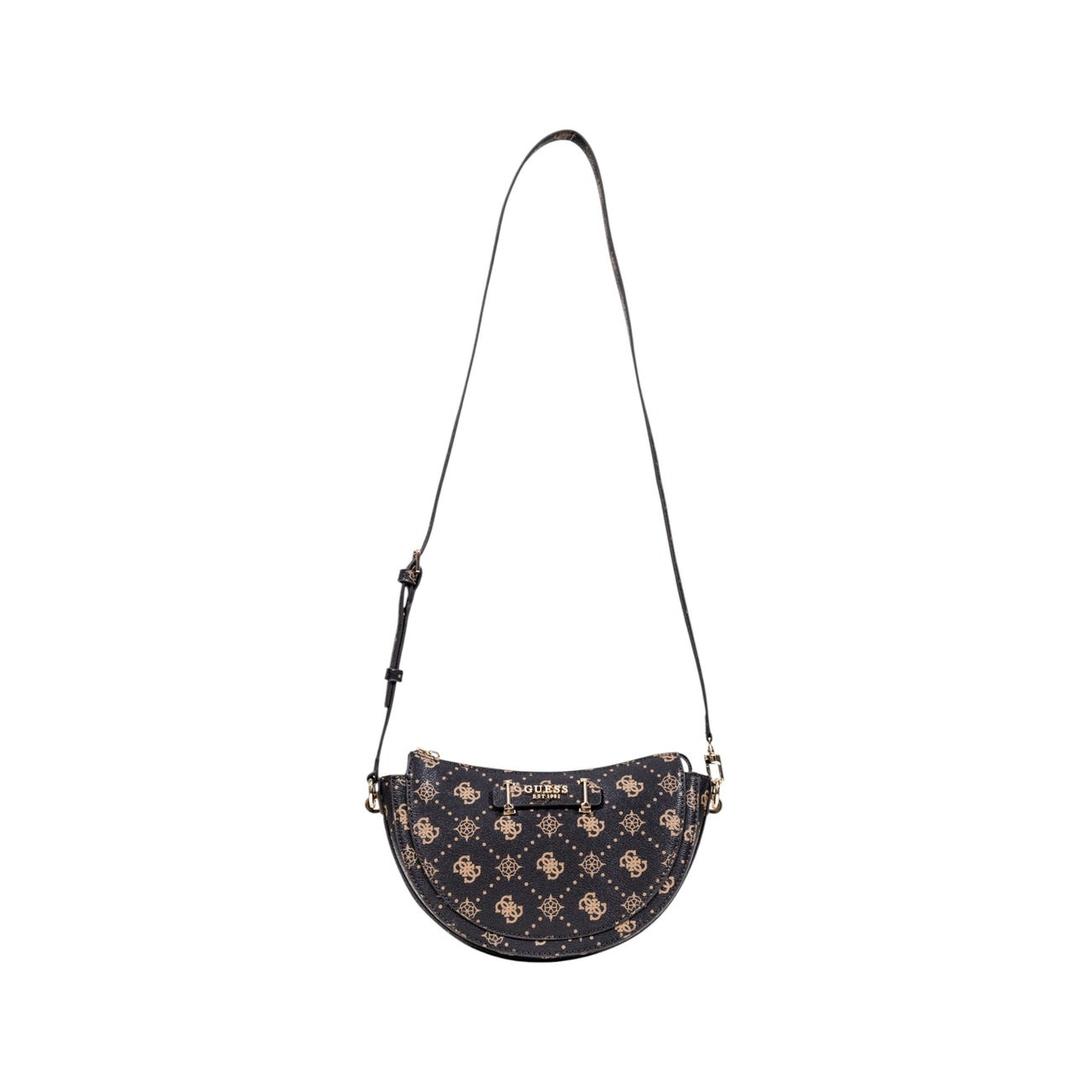 Guess Borsa Donna Marrone con Stampa - Borsa a Tracolla Cerniera Tasca 23x16x10cm