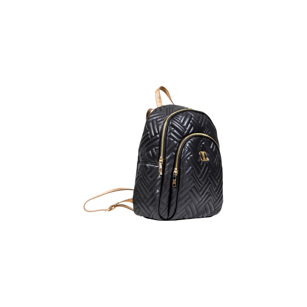 Alviero Martini Prima Classe Zaino Donna Nero con Cerniera Tasche Interne Esterne - Zaino Cotone Poliestere Poliuretano 24x30x10cm