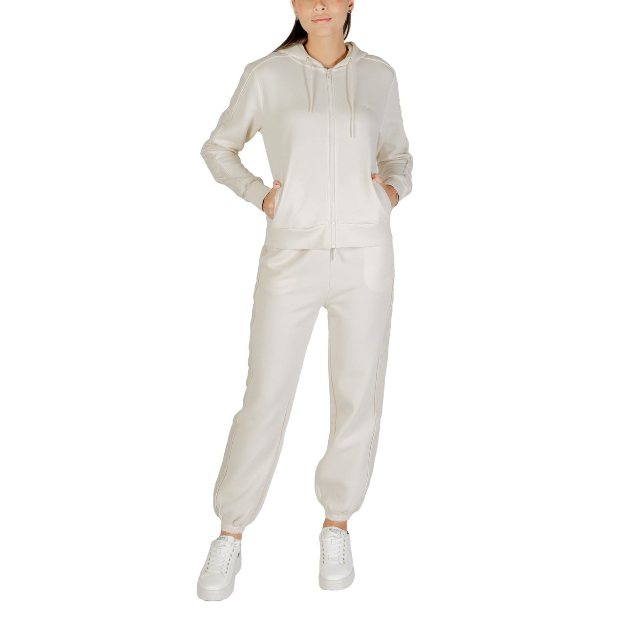 Guess Felpa Cappuccio Donna Beige V5YQ00 KB3P2 - Cotone 51%