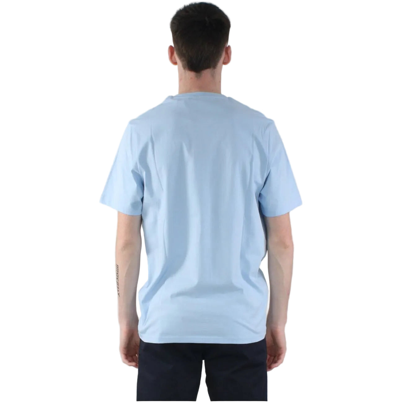 Lyle & Scott T-Shirt Uomo Azzurra Stampa Tasca Manica Corta Scollo Tondo 100% Cotone Primavera/Estate TS2022V