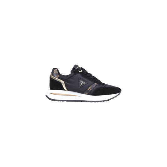 Sneakers Guess donna nere con lacci scarpe basse sportive 80% poliestere 20% poliuretano - vista laterale