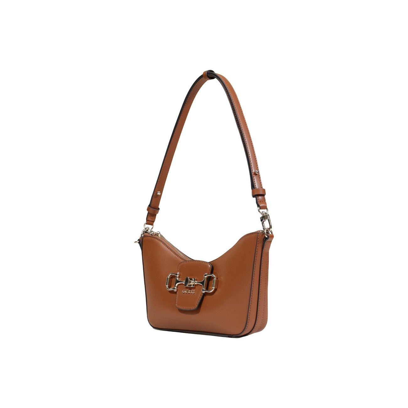 Guess Borsa cuoio JANIE CONVERTIBLE SHOULDER BAG 28x16x5 cm Donna vista frontale Laterale 