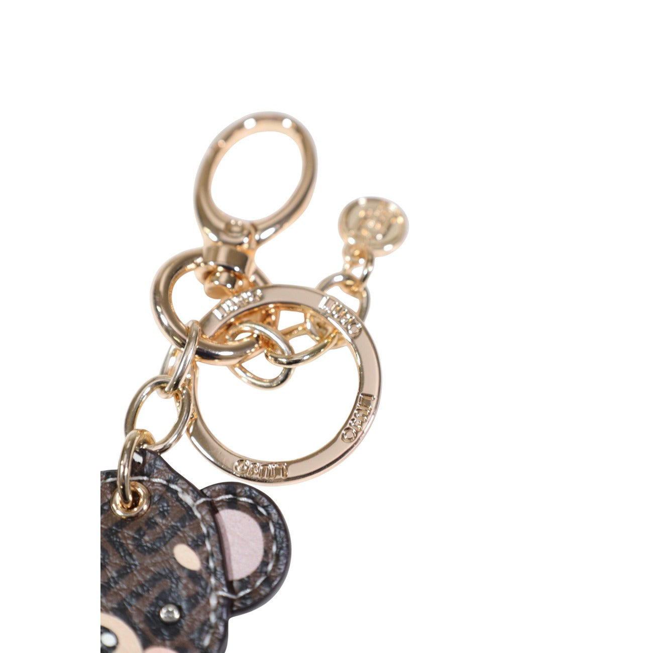 Portachiavi Liu Jo Orsetto; Marrone. 100% Poliuretano, dettagli dorati, moschettone e anello inclusi. Design con orsetto e cuore, ideale per personalizzare borse. Accessorio 4 stagioni. Dettaglio 