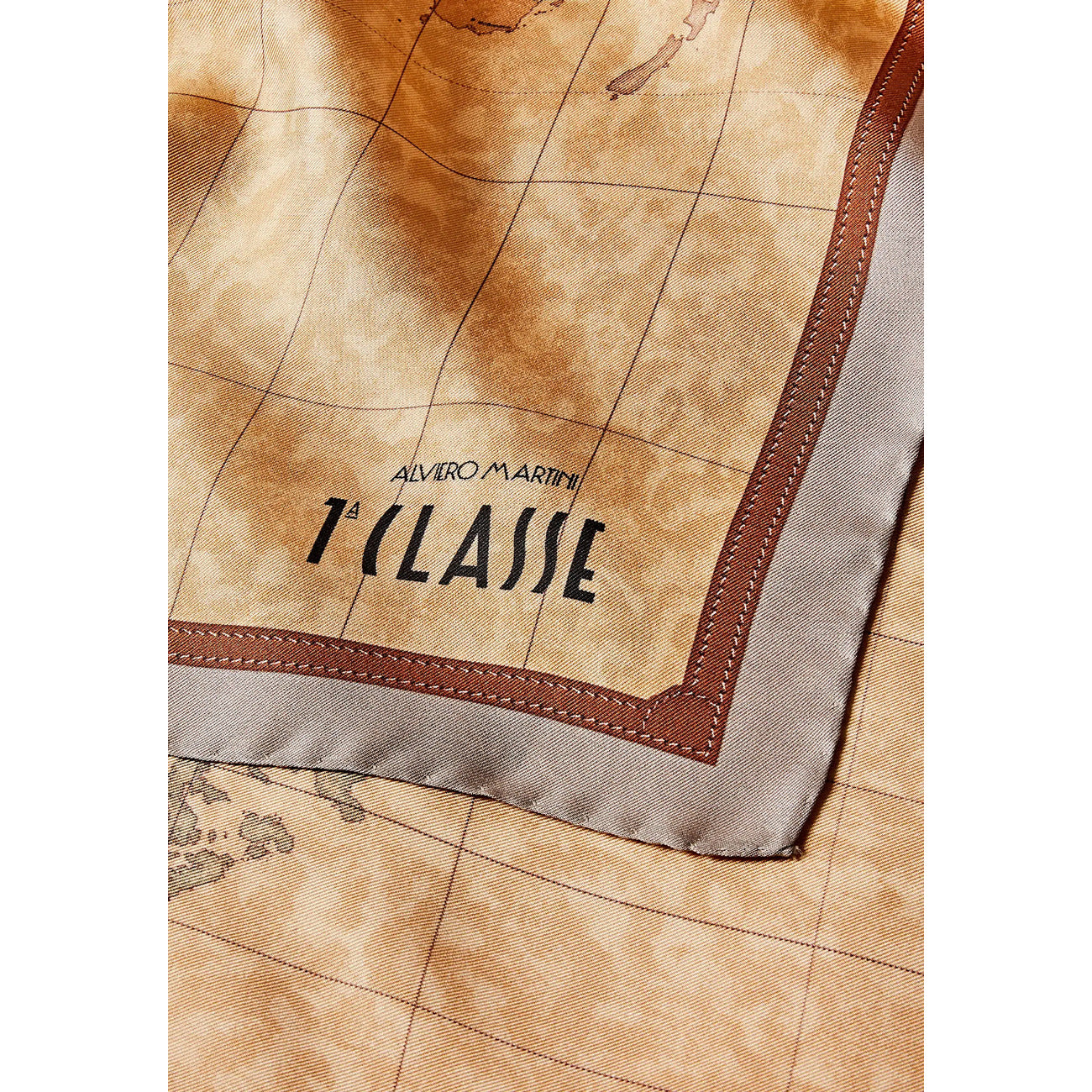 Alviero Martini Prima Classe Women's Scarf with Geo Print - Silk Foulard 70x70cm