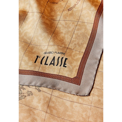 Alviero Martini Prima Classe Sciarpa Donna con Geo Stampa - Foulard Seta 70x70cm
