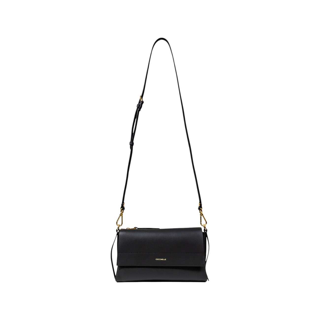 Coccinelle Borsa Donna Nera in Pelle 100% a Mano con Tracolla Bottoni Automatici Tasche Interne 16x27x8 cm E1 M50 12 01 01