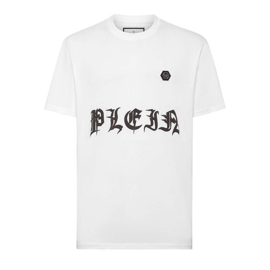 Philipp Plein T-Shirt Uomo Bianca Stampa Manica Corta Scollo Tondo 100% Cotone Primavera/Estate EBO_2073