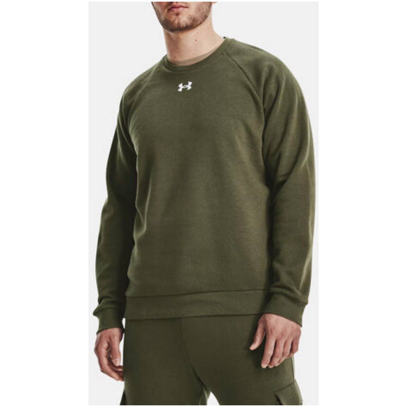 Under Armour Felpa Uomo Verde Maniche Lunghe Scollo Tondo Cotone 80% Poliestere 20% 1379755