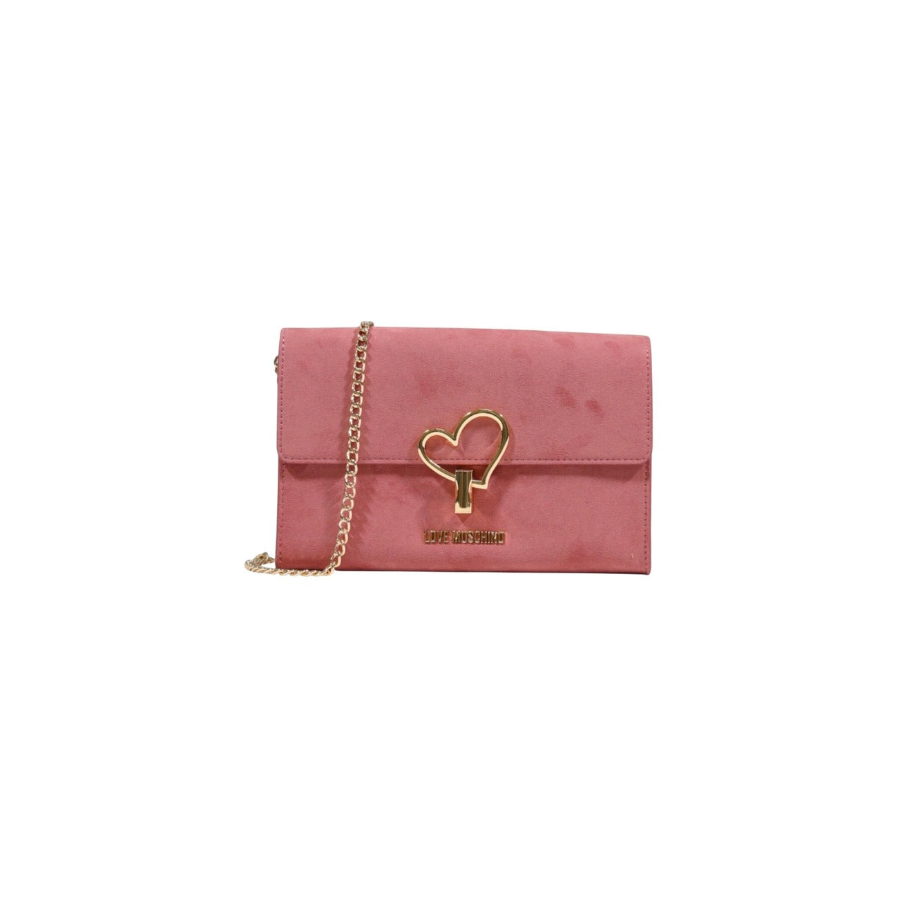 Love Moschino Borsa Donna Rosa a Tracolla con Bottone Tasca Interna - Borsa Poliuretano 22x14x5cm