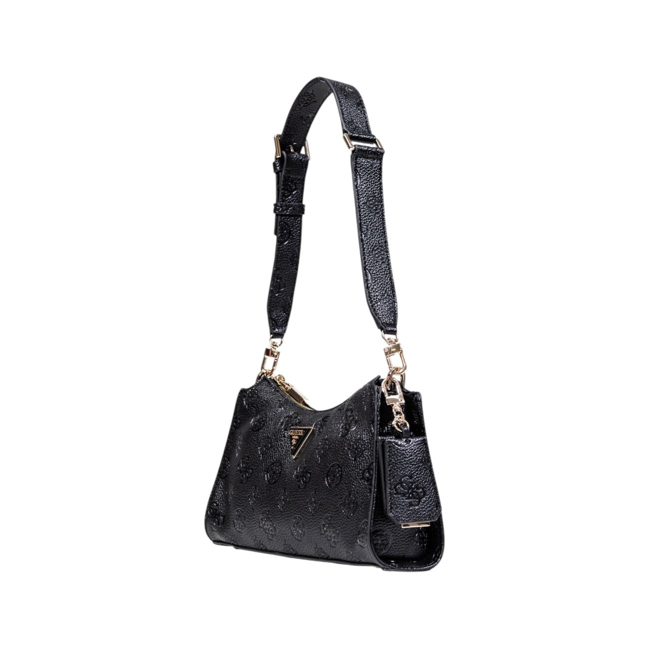 Guess Borsa Donna Nera a Mano - Borsa con Cerniera e Tasche Interne Esterne 25x15x5cm
