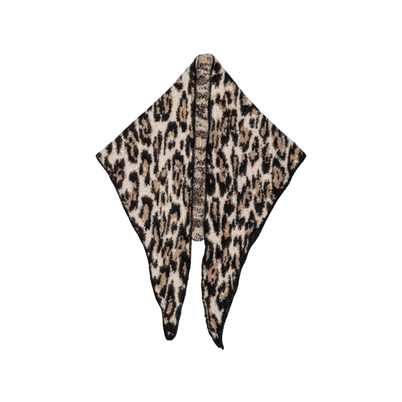 Pieces Sciarpa Donna Nero Leopardata Poliestere 100% Autunno Inverno 17159955