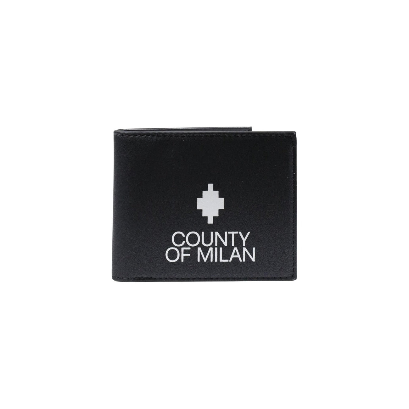 County Of Milan Portafoglio Uomo Nero - Portafoglio Poliuretano Tasche Scomparti Interni 11x9x0.4cm