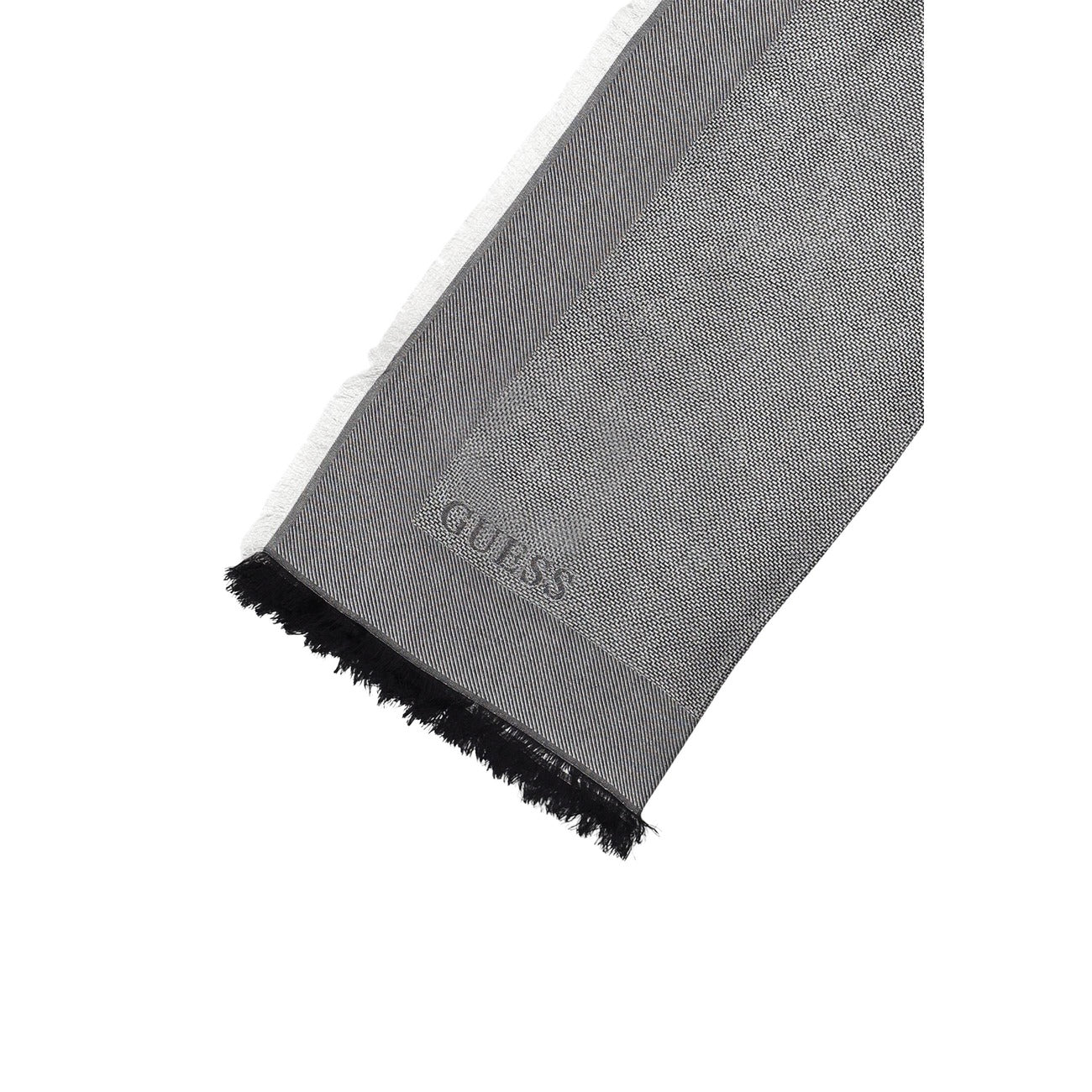 Sciarpa Guess ANISE JACQUARD KEFIAH 120x120 donna nera con stampa 98% viscosa 2% sintetico - vista dettaglio stampa
