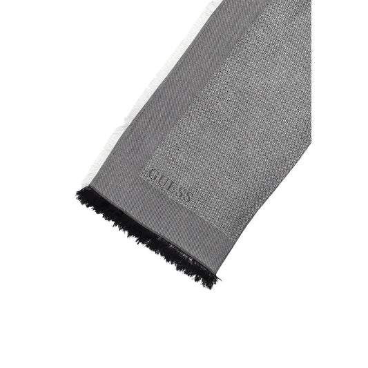 Sciarpa Guess ANISE JACQUARD KEFIAH 120x120 donna nera con stampa 98% viscosa 2% sintetico - vista dettaglio stampa
