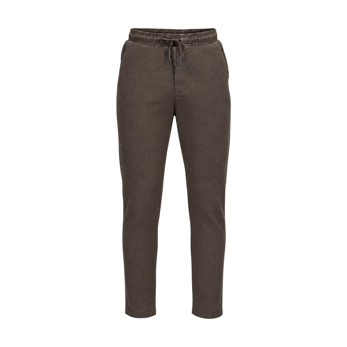 Pantalone marrone uomo coulisse Gianni Lupo GL5109BD-F26. Pantaloni casual mezza stagione in cotone elasticizzato con vita elasticizzata.