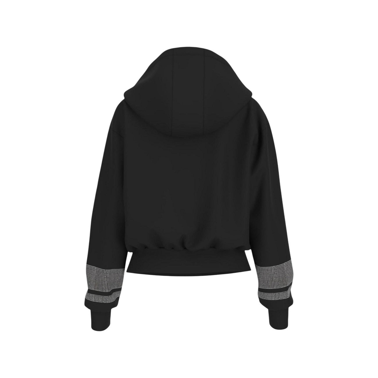 Felpa Guess Active donna nera con cappuccio 47% poliestere - vista posteriore retro solo felpa
