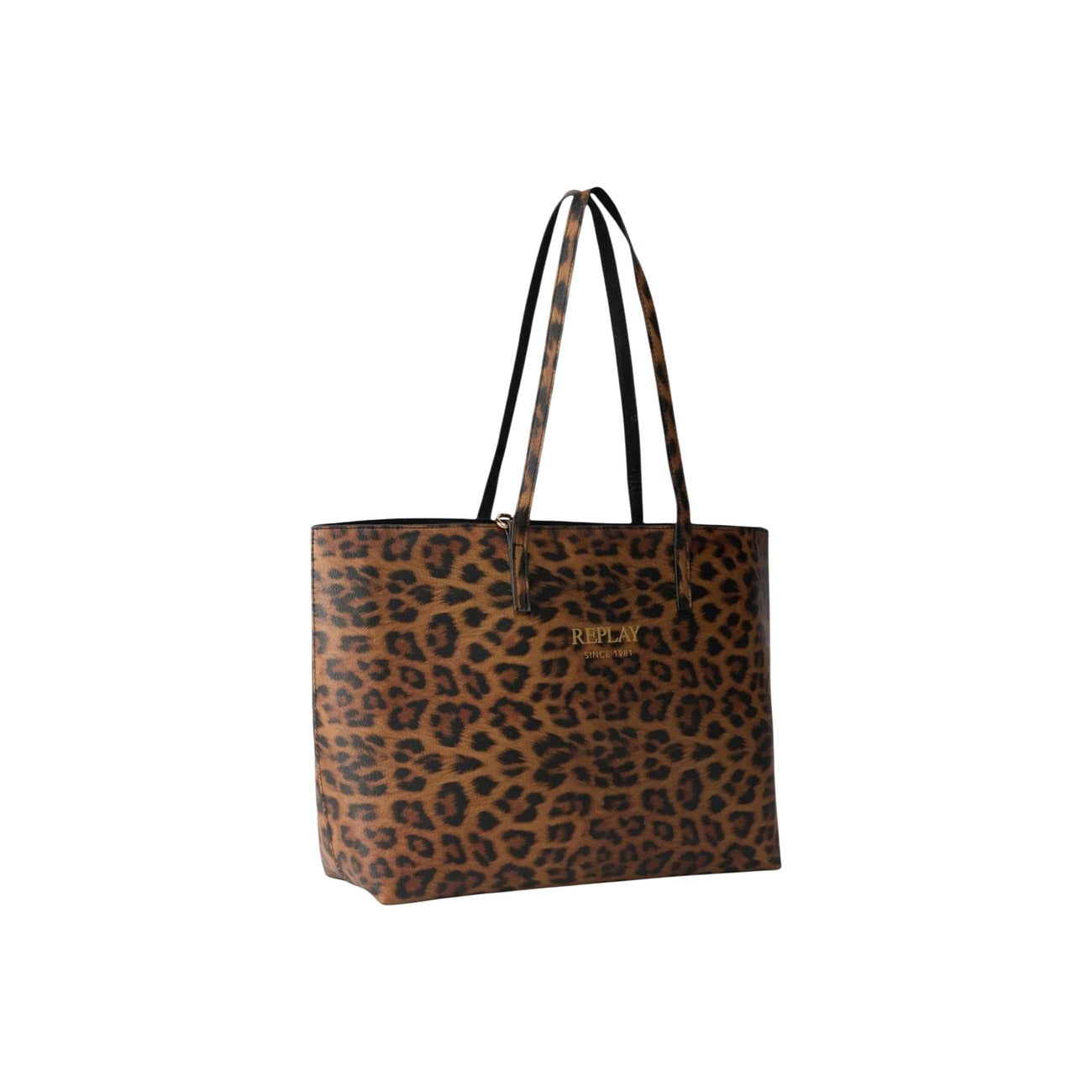 Shopper Replay Reversibile; Effetto Suede e Animalier. Include pochette interna con zip, doppi manici e lettering Replay. Dimensioni 35x27x12 cm. Borsa shopper versatile per shopping e tempo libero.