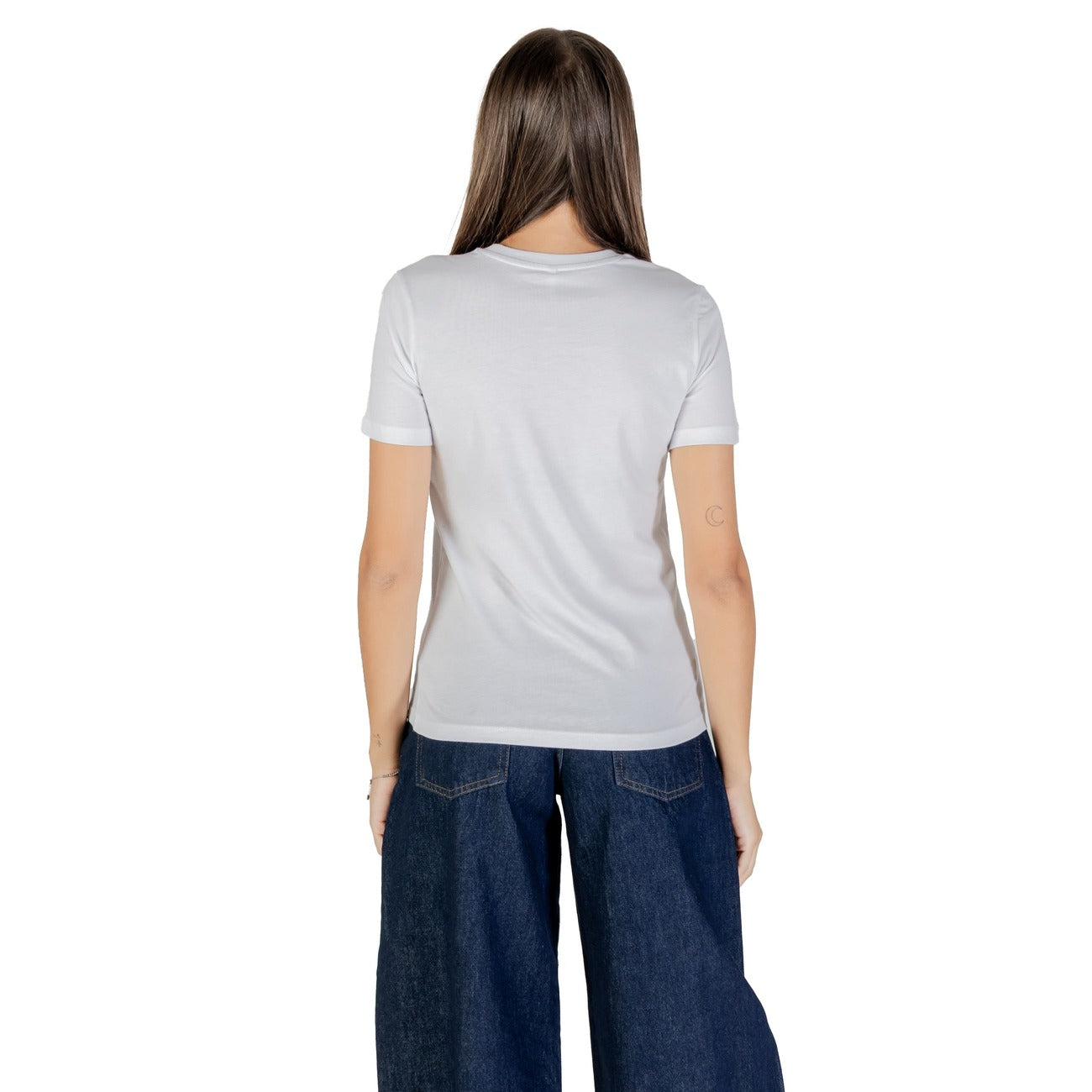 Only T-Shirt Donna Bianca Manica Corta Scollo Tondo 100% Cotone Primavera/Estate 15373357