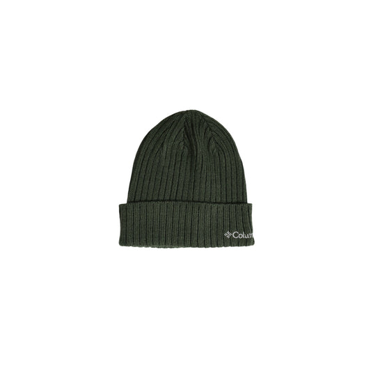 Berretto verde nero unisex Columbia 1464091. Cappello da cuffia da montagna e camminata in maglia a coste morbida con risvolto e patch logo Columbia.