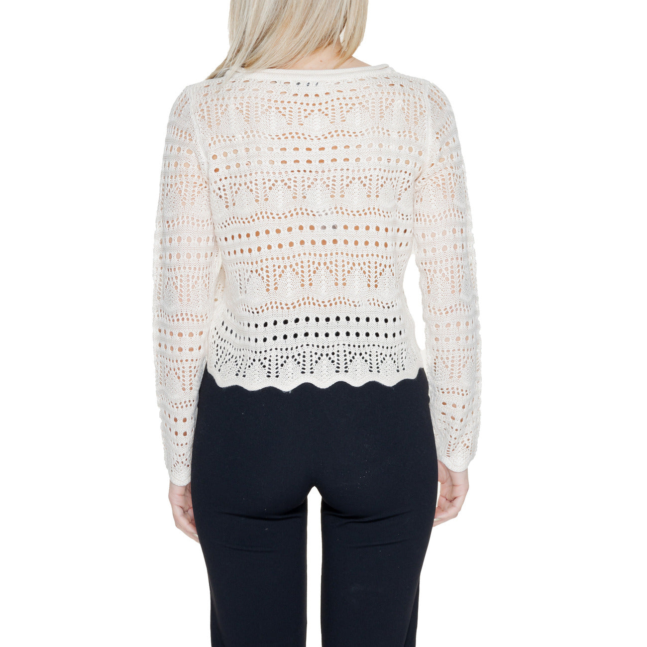 Jacqueline De Yong Maglia Donna Beige Scollo Tondo Manica Lunga Acrilico 100% Primavera Estate 15287384
