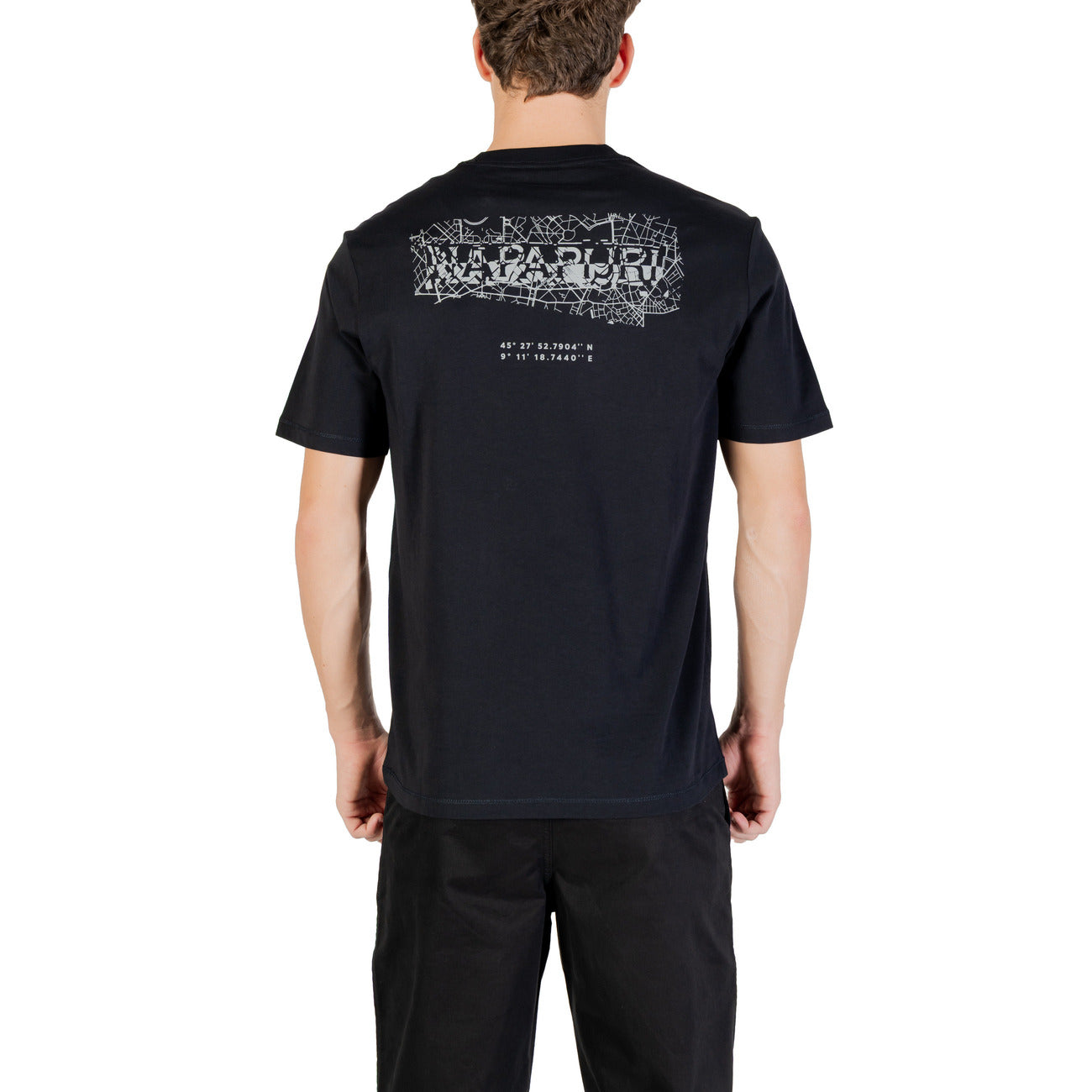 Napapijri T-Shirt Uomo Nera Stampa Manica Corta Scollo Tondo 100% Cotone NP0A893U