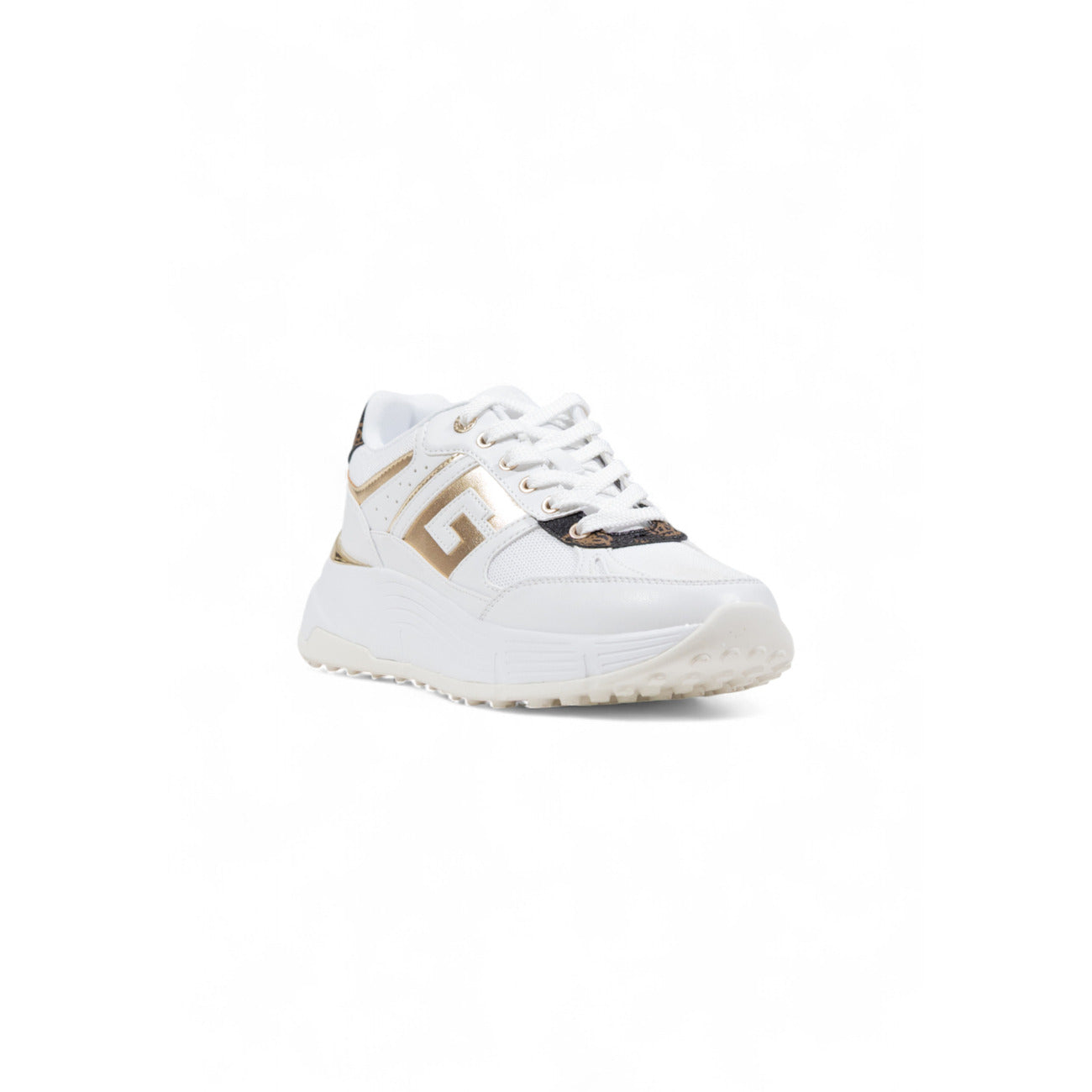 Guess Sneakers Donna Bianche in Poliuretano 65% e Poliestere 35% con Plateau e Lacci Autunno/Inverno FLTFON FAB12