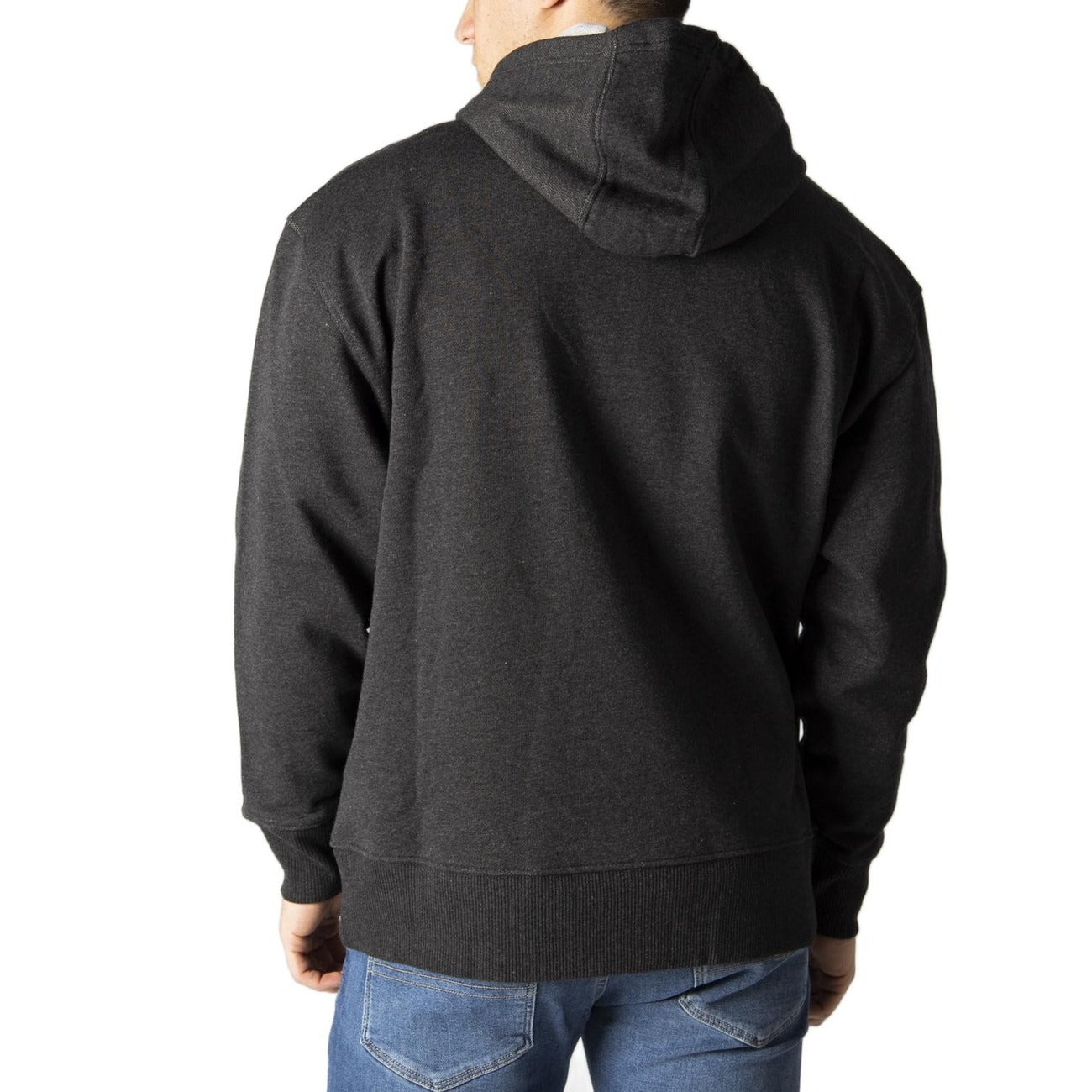 Felpa Tommy Jeans. Modello College. Colore nero erica. Cappuccio con lacci regolabili. Patch di marca. Logo stampato tie-dye. Estremità a coste. Regular fit Vista posteriore 