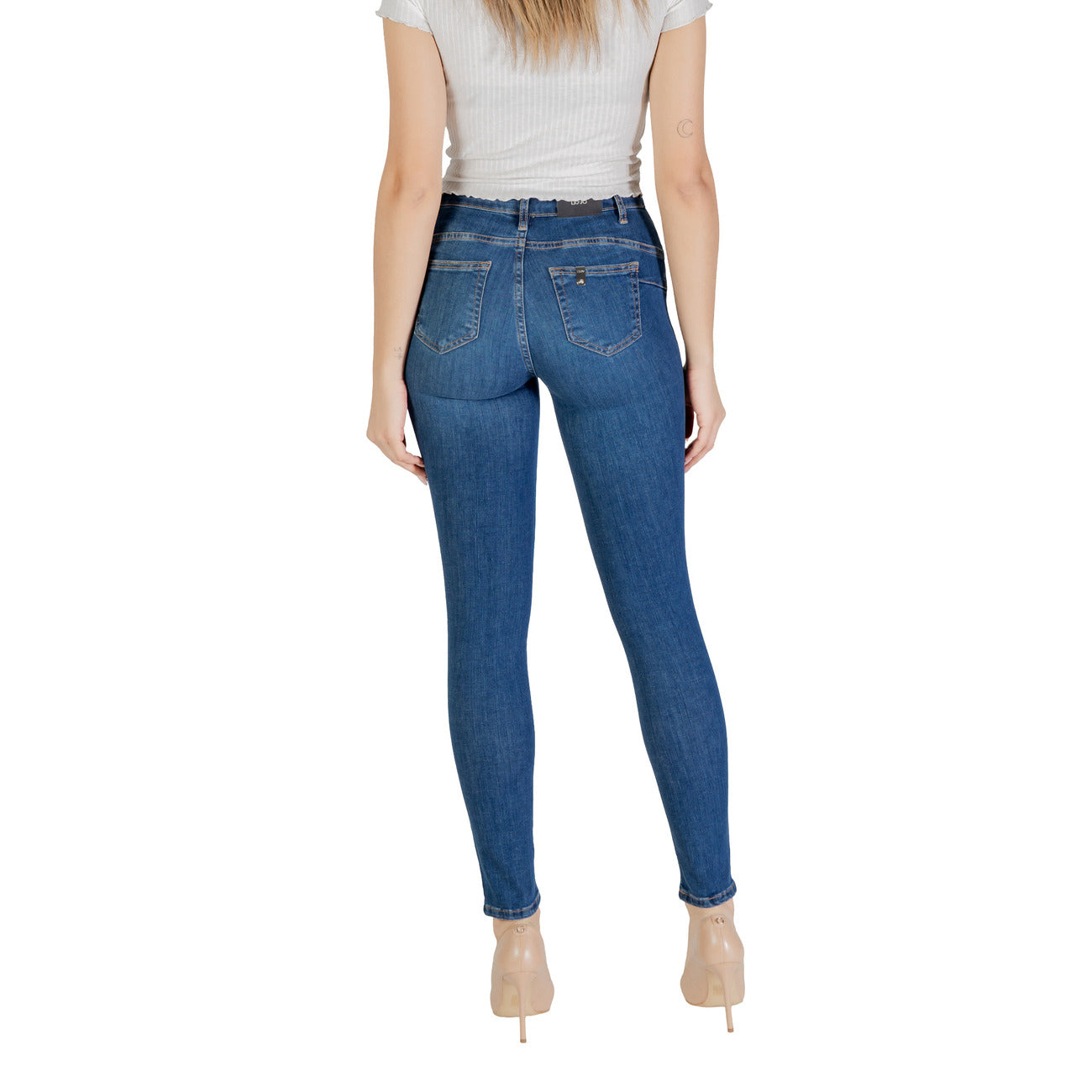Liu Jo Jeans Donna Blu Monocromo Zip Bottone Tasche Anteriori Posteriori Cotone 84% Poliestere 14% Elastan 2% Primavera Estate UXX037D4811
